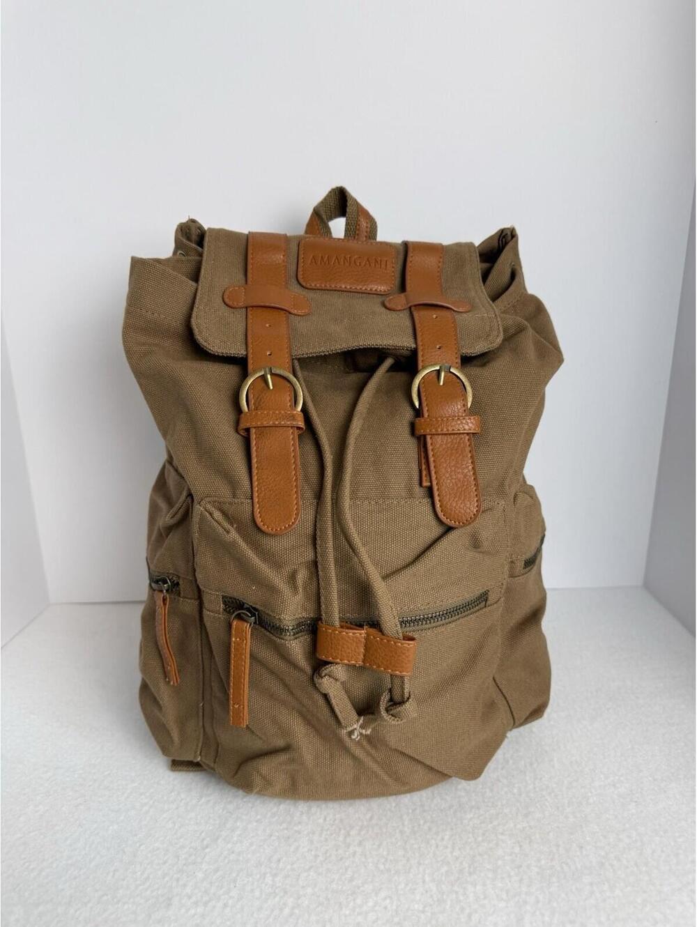 Amangani Jackson Hole Wyoming Resort Canvas and Vegan Leather Backpack